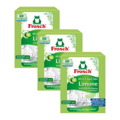 Tabletki do zmywarek FROSCH Limonkowe All in 1 - 150 szt.