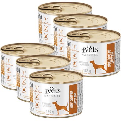 Karma dla psa 4VETS NATURAL Weight Reduction 6 x 185 g