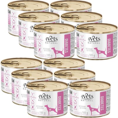 Karma dla psa 4VETS NATURAL Diabetes 12 x 185 g
