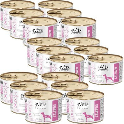 Karma dla psa 4VETS NATURAL Diabetes 18 x 185 g