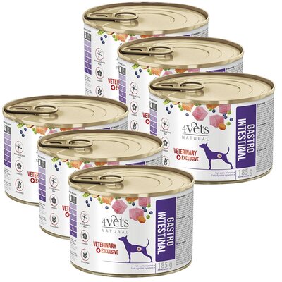 Karma dla psa 4VETS NATURAL Gastro Intenstinal Dog 6 x 185 g