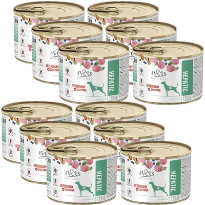 Karma dla psa 4VETS NATURAL Hepatic 12 x 185 g