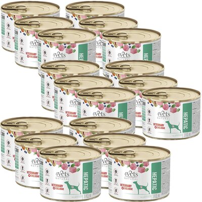 Karma dla psa 4VETS NATURAL Hepatic 18 x 185 g