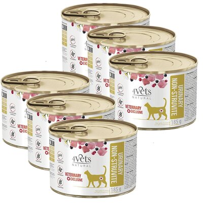 Karma dla kota 4VETS NATURAL Urinary No Struvit Cat 6 x 185 g