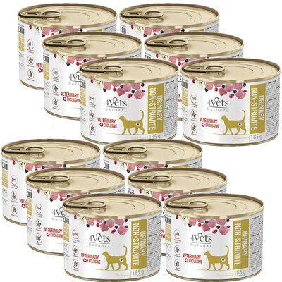 Karma dla kota 4VETS NATURAL Urinary No Struvit Cat 12 x 185 g