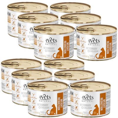Karma dla kota 4VETS NATURAL Weight Reduction 12 x 185 g