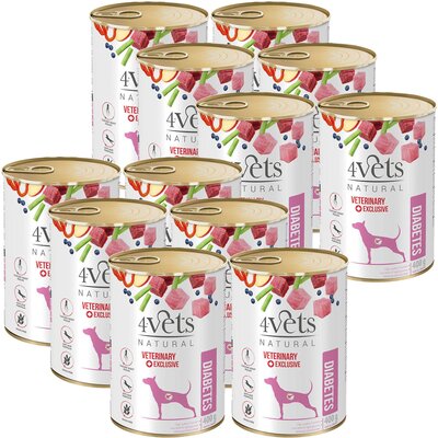 Karma dla psa 4VETS NATURAL Diabetes 12 x 400 g