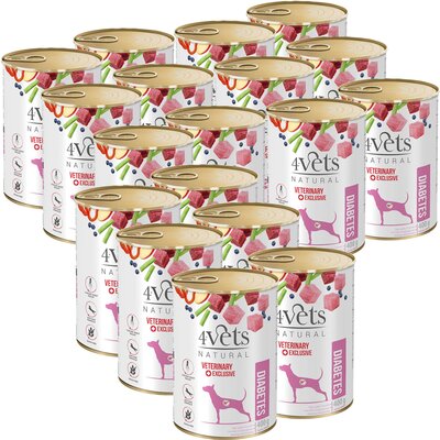 Karma dla psa 4VETS NATURAL Diabetes 18 x 400 g