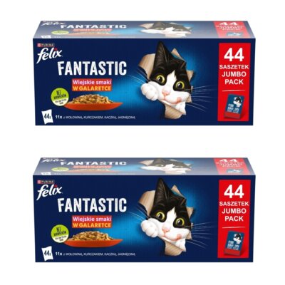 Karma dla kota FELIX Fantastic Wiejskie Smaki (88 x 85 g)