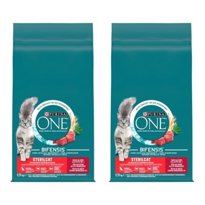 Karma dla kota PURINA ONE Sterilcat Wołowina z pszenicą 2 x 9.75 kg