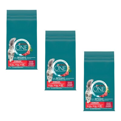 Karma dla kota PURINA ONE Sterilcat Wołowina z pszenicą 3 x 9.75 kg