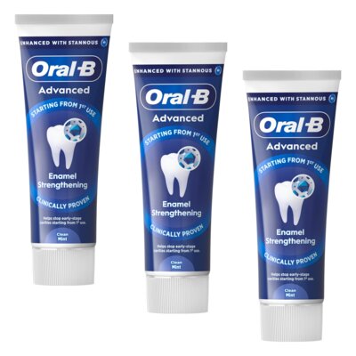Pasta do zębów Oral-B Advanced Enamel Strengthening Clean Mint (Wzmacnianie szkliwa) 75 ml 3 szt.