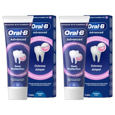 Pasta do zębów Oral-B Advanced Gum Protection Cool Mint (Ochrona dziąseł) 75 ml 2 szt.