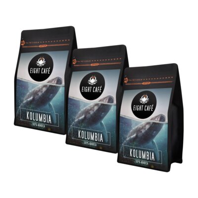 Kawa ziarnista EIGHT CAFE Arabica Kolumbia 3 x 1kg (Rzemieślnicza)