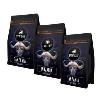 Kawa ziarnista EIGHT CAFE Arabica Tanzania 3 x 1kg (Rzemieślnicza)