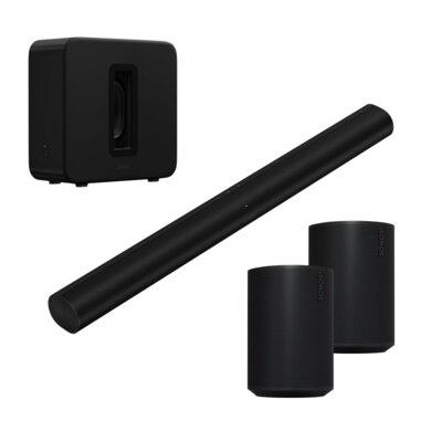 Zestaw kina domowego Sonos ARC Ultra + Era 100 (2 szt.) + Sub 4 Czarny HDMI e-ARC, Dolby Atmos, Wi-Fi, BT, AirPlay2, Trueplay™, Aplikacja Sonos