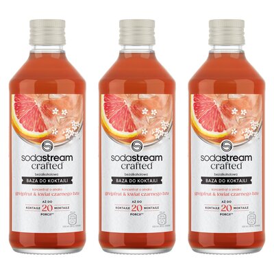 Syrop do saturatorów SODASTREAM Crafted Grejpfrut i Kwiat czarnego bzu 3 x 330 ml