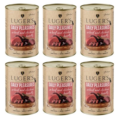 Karma dla kota LUGER'S Daily Pleasures Wołowina i Serca z kurczaka 6 x 400 g