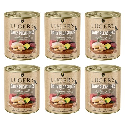 Karma dla psa LUGER'S Daily Pleasures z bażantem, szpinakiem i ziemniakiem 6 x 800 g