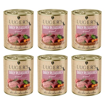 Karma dla psa LUGER'S Daily Pleasures z cielęciną i marchewką 6 x 800 g