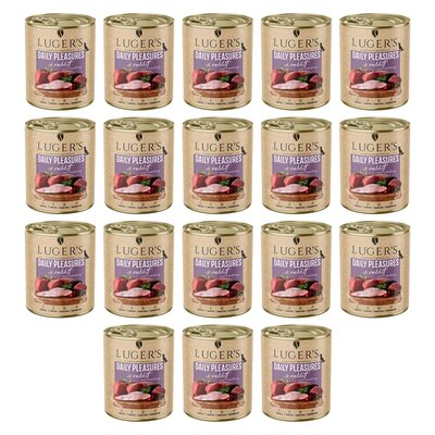 Karma dla psa LUGER'S Daily Pleasures Królik z żurawiną 18 x 800 g
