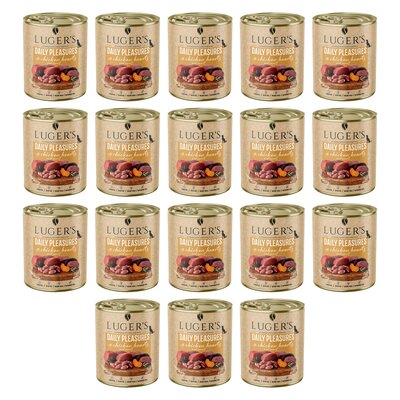 Karma dla psa LUGER'S Daily Pleasures z sercami z kurczaka i marchewką 18 x 800 g