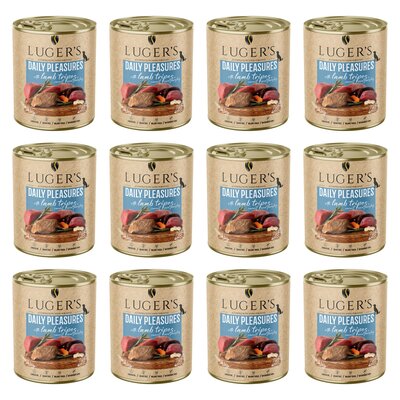 Karma dla psa LUGER'S Daily Pleasures z żołądkami jagnięcymi, marchewką i pietruszką 12 x 800 g