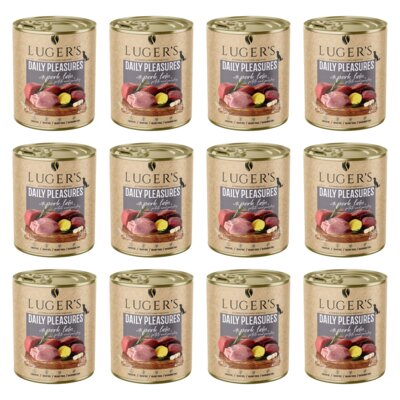 Karma dla psa LUGER'S Daily Pleasures ze schabem wieprzowym, ziemniakiem i pietruszką 12 x 800 g