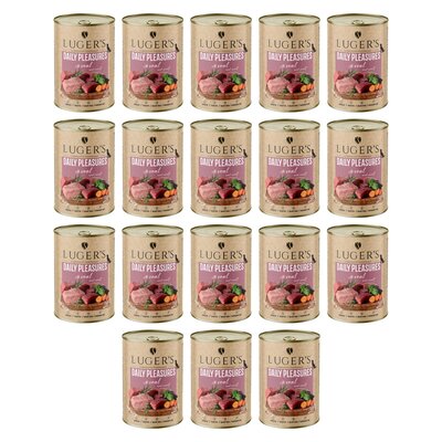 Karma dla psa LUGER'S Daily Pleasures z cielęciną i marchewką 18 x 400 g