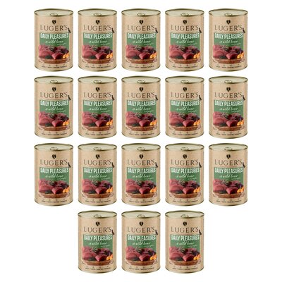 Karma dla psa LUGER'S Daily Pleasures z dzikiem i dynią 18 x 400 g