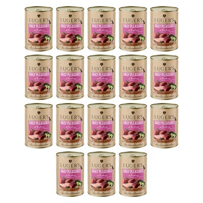 Karma dla psa LUGER'S Daily Pleasures z indykiem, brokułem i ryżem brązowym 18 x 400 g