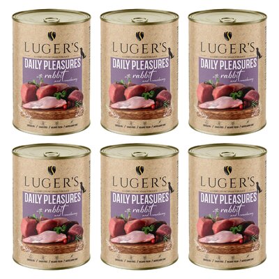 Karma dla psa LUGER'S Daily Pleasures Królik z żurawiną 6 x 400 g