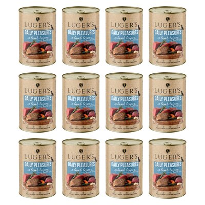 Karma dla psa LUGER'S Daily Pleasures z żołądkami jagnięcymi, marchewką i pietruszką 12 x 400 g