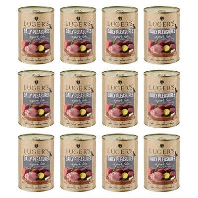 Karma dla psa LUGER'S Daily Pleasures ze schabem wieprzowym, ziemniakiem i pietruszką 12 x 400 g