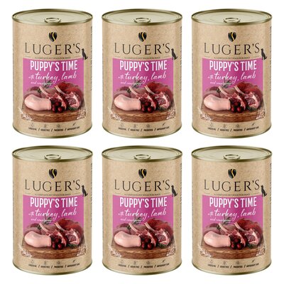 Karma dla psa LUGER'S Puppy's Time z indykiem, jagnięciną i żurawiną 6 x 400 g