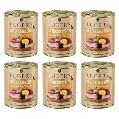 Karma dla psa LUGER'S Silver's Daily Bites z kurczakiem, indykiem i ziemniakiem 6 x 800 g