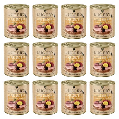 Karma dla psa LUGER'S Silver's Daily Bites z kurczakiem, indykiem i ziemniakiem 12 x 800 g