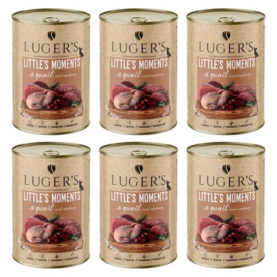 Karma dla psa LUGER’S Little's Moments Przepiórka z żurawiną 6 x 400 g
