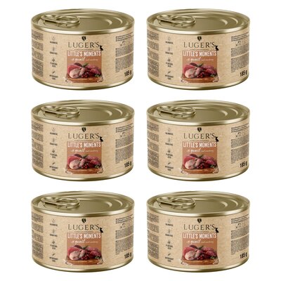 Karma dla psa LUGER’S Little's Moments Przepiórka z żurawiną 6 x 185 g