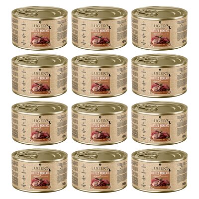 Karma dla psa LUGER’S Little's Moments Przepiórka z żurawiną 12 x 185 g