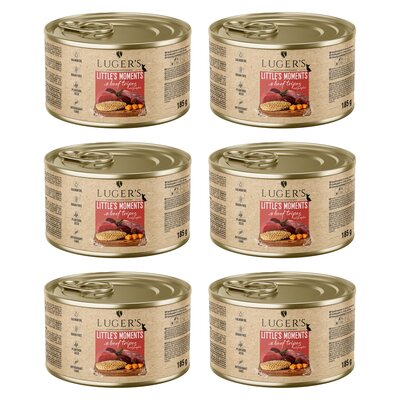 Karma dla psa LUGER'S Little's Moments z żołądkami wołowymi i dynią 6 x 185 g