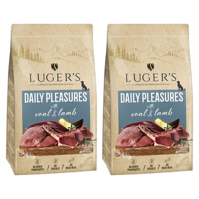 Karma dla psa suszona LUGER'S Daily Pleasures Cielęcina i Jagnięcina 2 x 9 kg