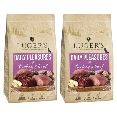 Karma dla psa suszona LUGER'S Daily Pleasures Indyk i Wołowina 2 x 9 kg