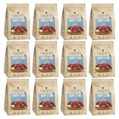 Karma dla psa suszona LUGER'S Puppy's Time Jagnięcina z dorszem 12 x 3 kg