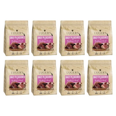 Karma dla kota suszona LUGER'S Daily Pleasures z indykiem i wołowiną 8 x 1 kg