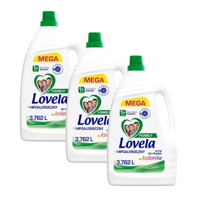 Płyn do prania LOVELA Family Kolor 3 x 3762 ml