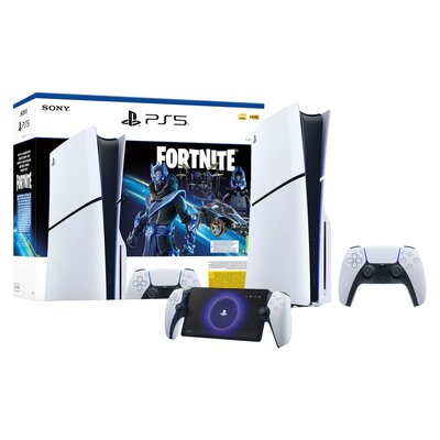 Konsola SONY PlayStation 5 Slim Fortnite Cobalt - Zestaw Startowy + Kontroler SONY PlayStation Portal Biało-czarny