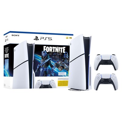Konsola SONY PlayStation 5 Slim Fortnite Cobalt - Zestaw Startowy + Kontroler SONY DualSense Biały