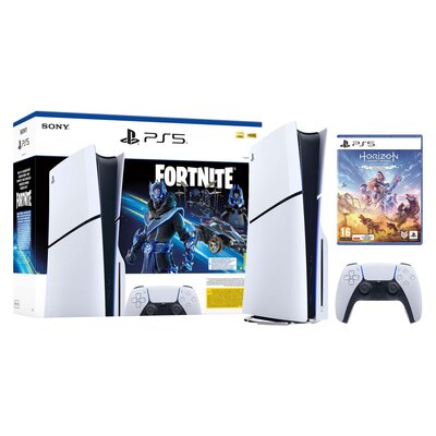 Konsola SONY PlayStation 5 Slim Fortnite Cobalt - Zestaw Startowy + Horizon: Zero Dawn Remastered Gra PS5