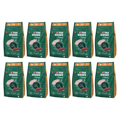 Karma dla psa PAN MIĘSKO Indyk z kaczką i ziołami M 10 x 3 kg